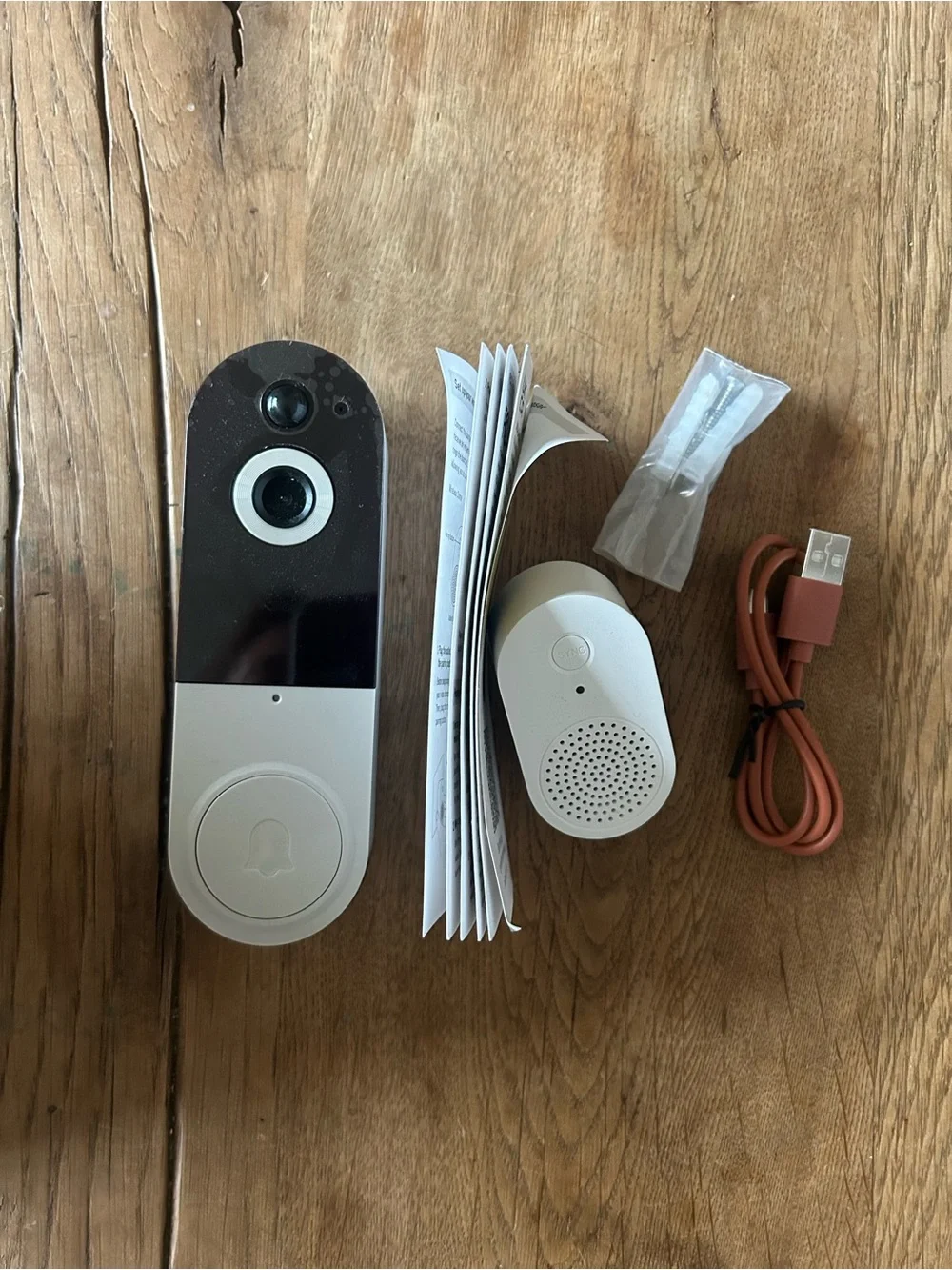 Smart Video Doorbell with Wireless Chime - Black and White